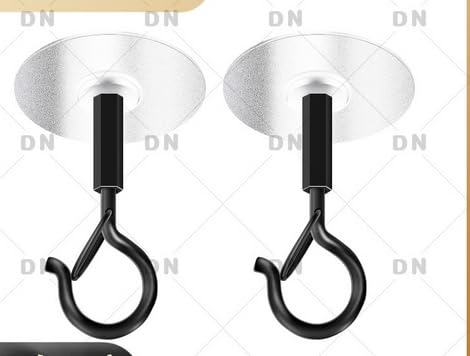 HASTHIP® 12Pcs Ceiling Hooks Self-Adhesive No-Drill Metal Snap Clasp Hanging Hooks for String Lights, Small Planters & Decor, 1.5kg Load Capacity Ceiling Mount Hangers for Home & Office HASTHIP® 12Pcs Ceiling Hooks Self-Adhesive No-Drill Metal Snap Clasp Hanging Hooks for String Lights, Small Planters & Decor, 1.5kg Load Capacity Ceiling Mount Hangers for Home & Office